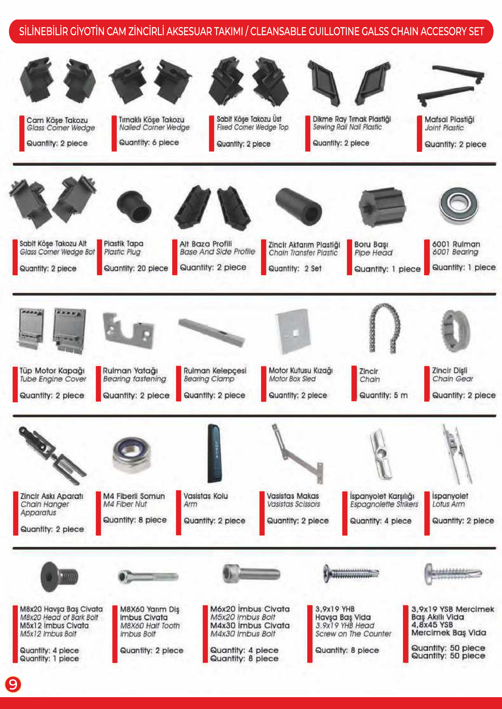 Silinebilir giyotin cam aksesuar 9